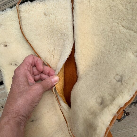 Vintage Handmade Tall Sheepskin-Lined Leather Soled Boots main image 5